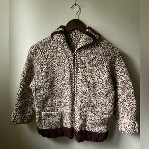 Hand made Vintage Wool Sweater 3/4 Sleeves. - Size Small